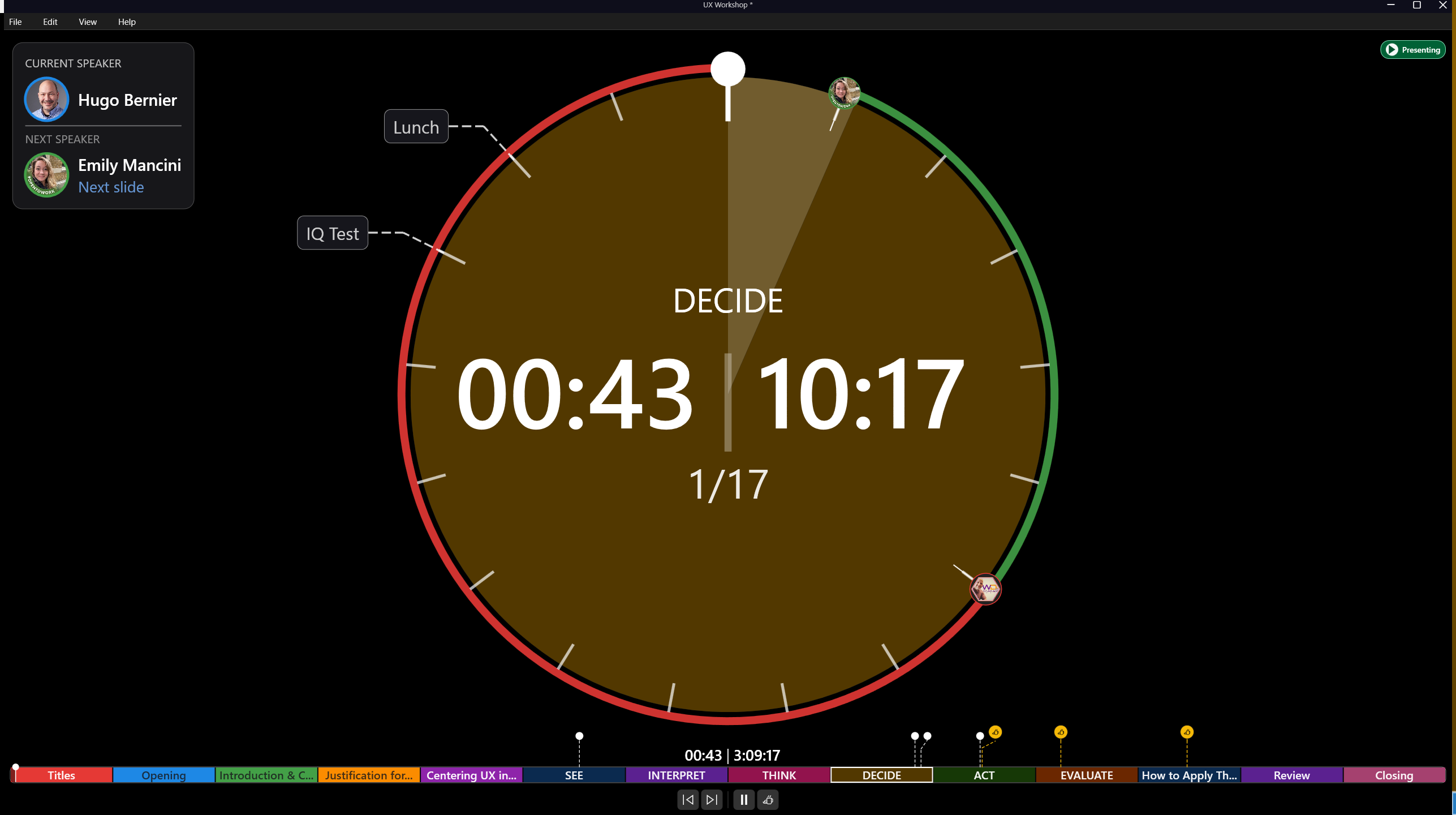 Timerinator demo section timing