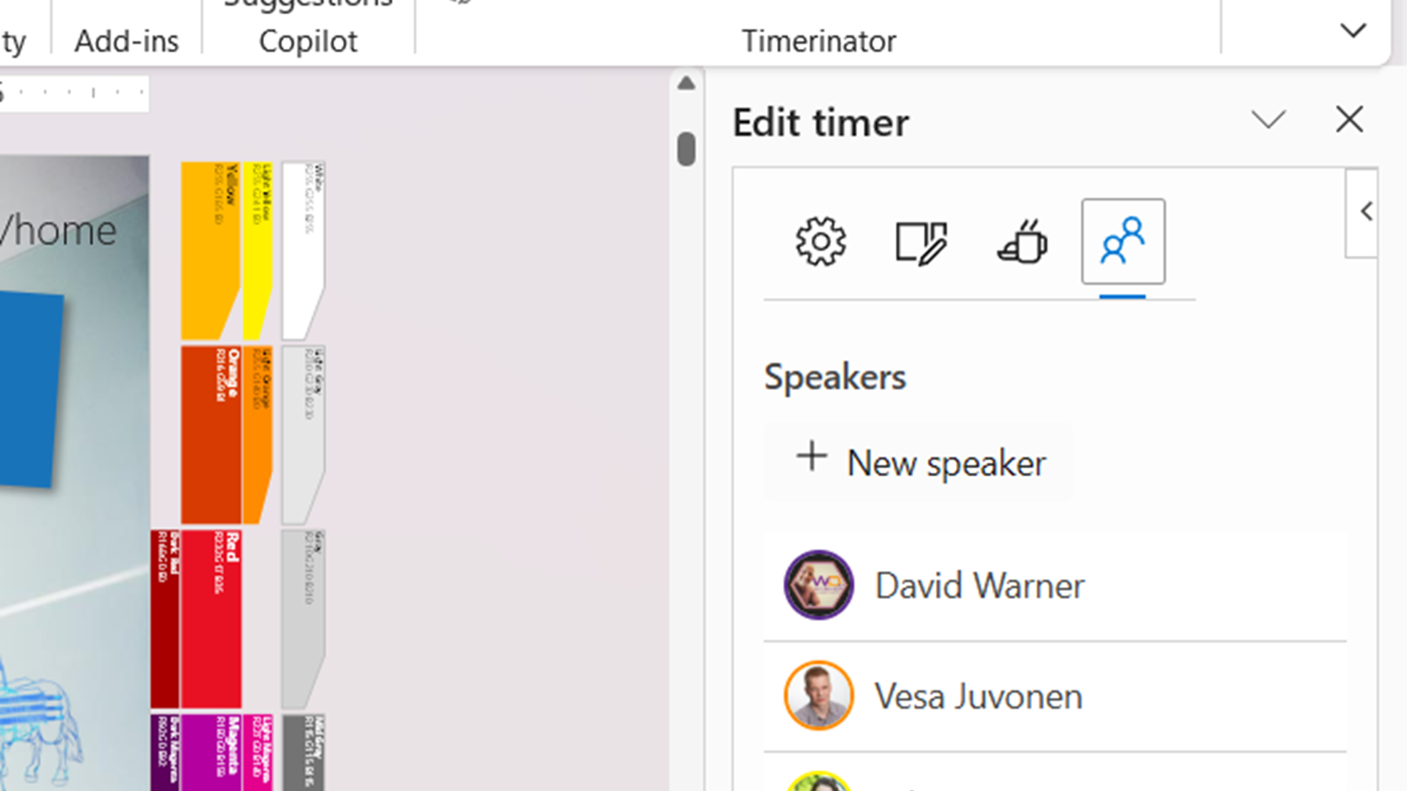Timerinator inside PowerPoint.